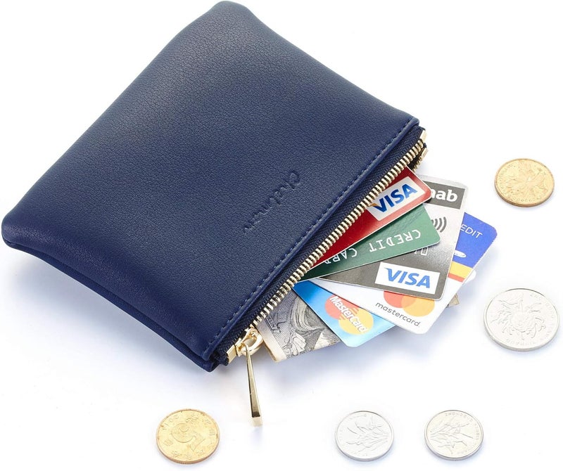 Chelmon Vegan Leather Coin Purse Pouch Change Purse With Zipper For Men Women - Image 2